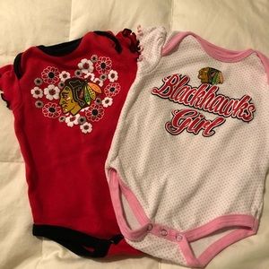 Baby Girls Chicago Blackhawks onesie set